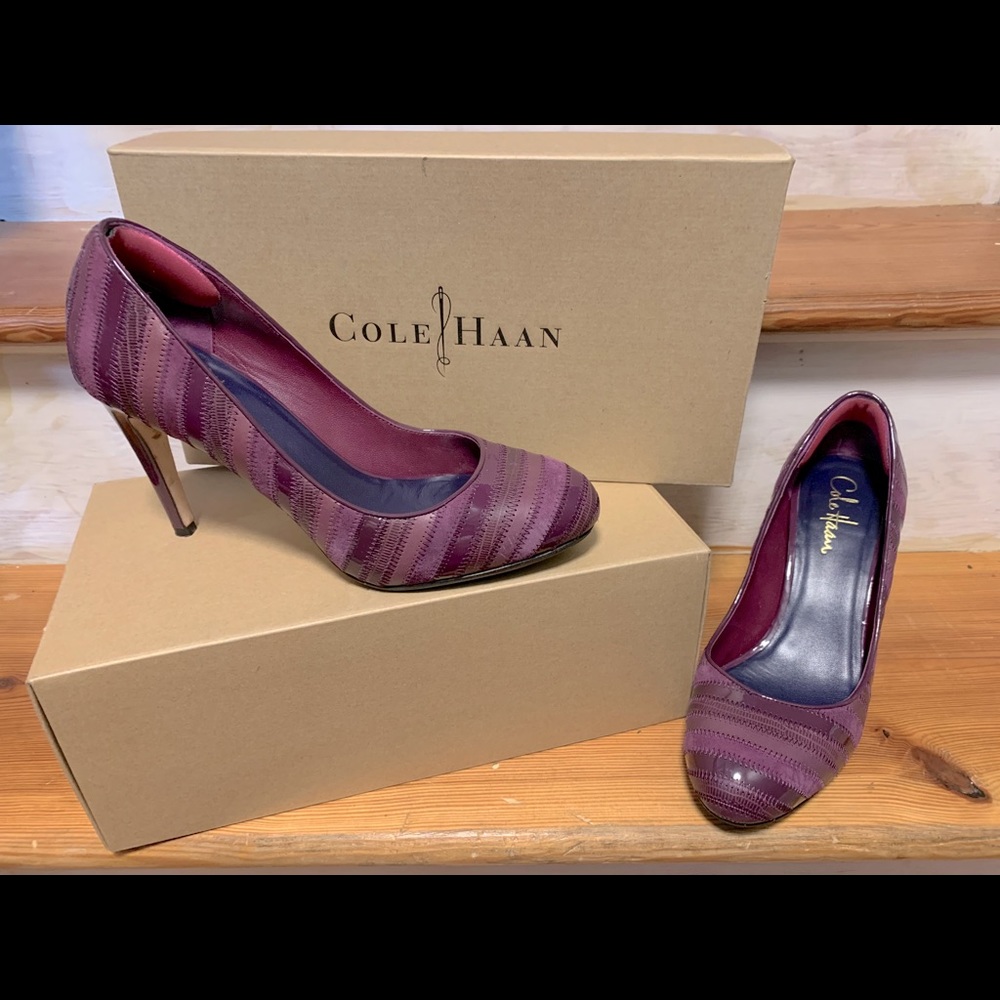 Cole Haan pumps, purple leather